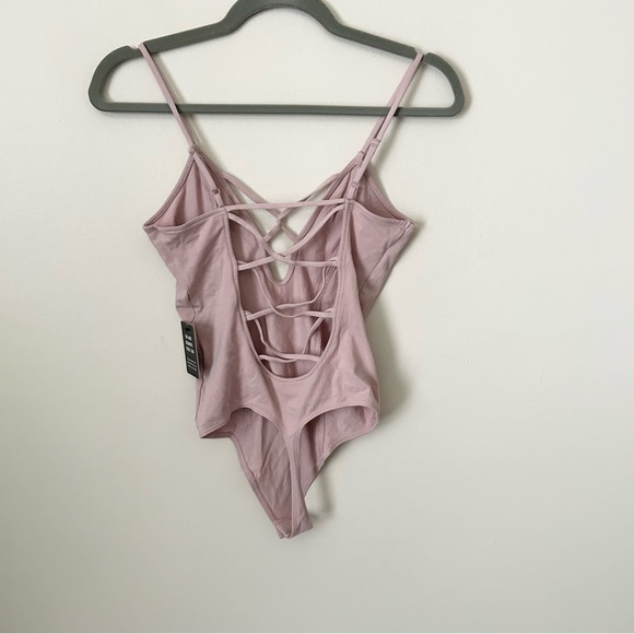 NWT Express Pink Lace Back Bodysuit - Picture 2 of 5